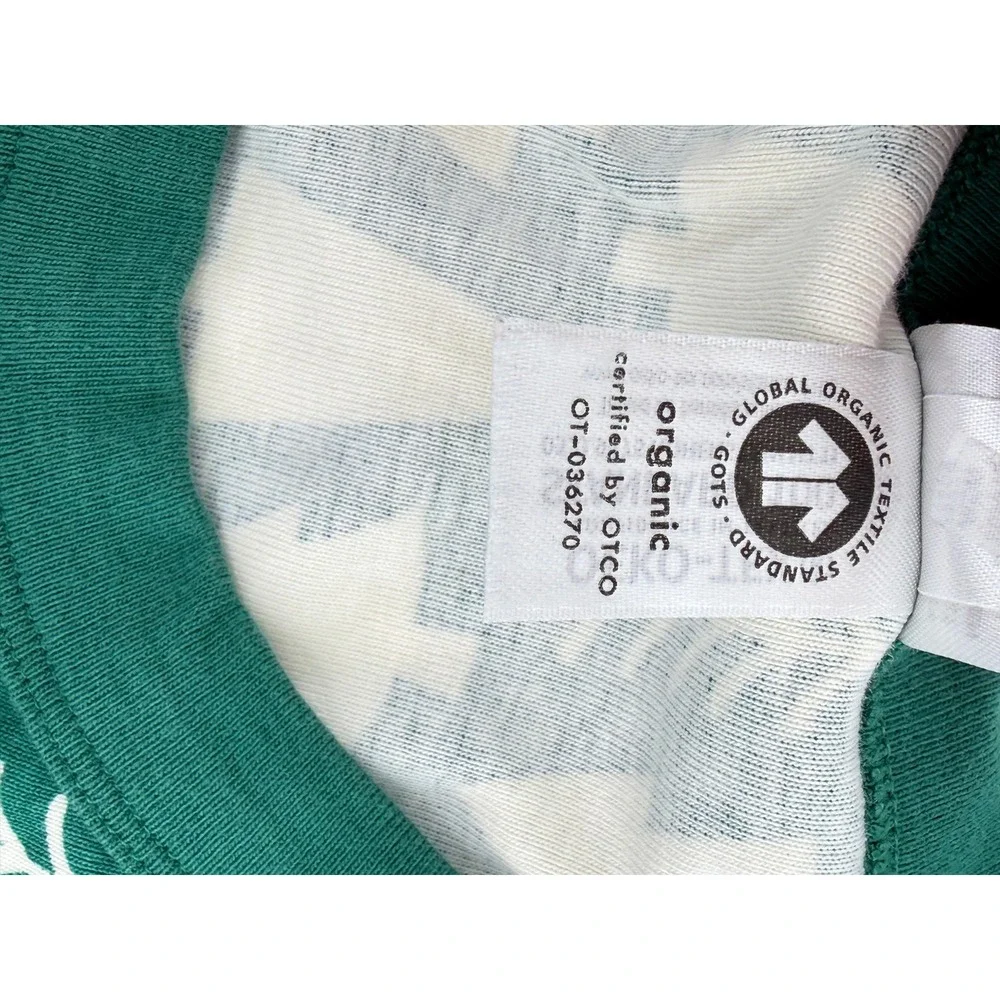 Hanna Andersson Christmas Tree Green White Organic Cotton Pajama Top M 016403W